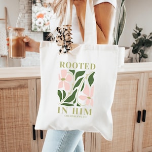 Christian tote bag Church bag Christian Gifts Wildflower Tote Bag Bible Bag Jesus Tote boho christian bag catholic tote bag floral christian