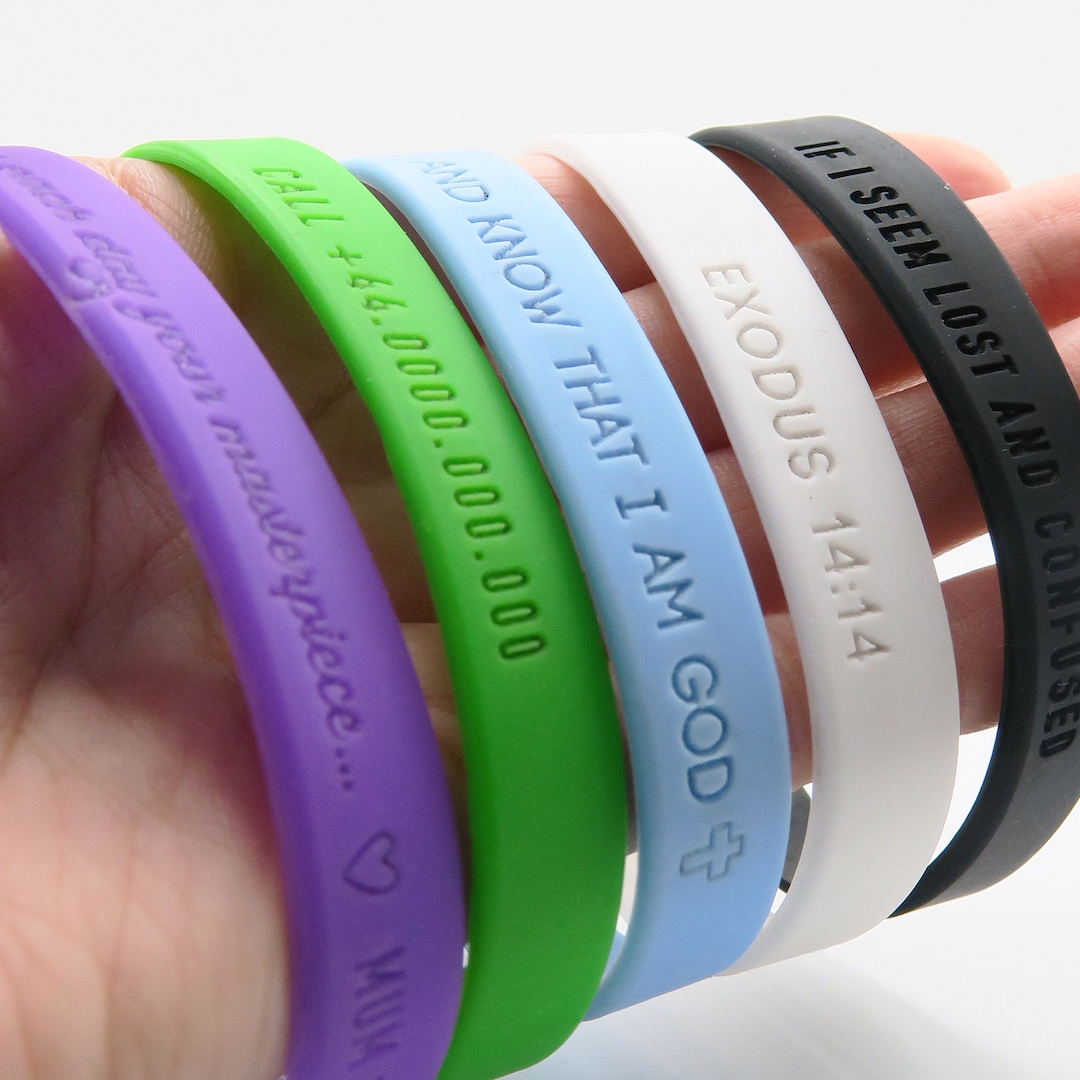 Custom Waterproof Bracelet Emergency Contact Wristband Medical ID Tags