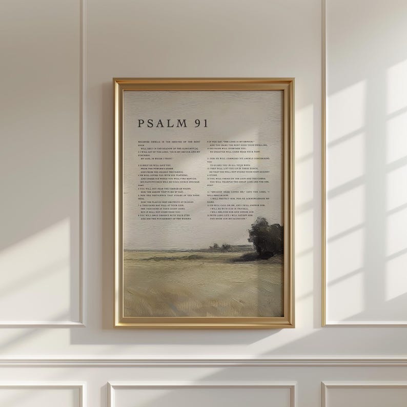 Psalm 91 Printable Wall Art, Bible Verse Wall Art, Scripture Wall Art ...