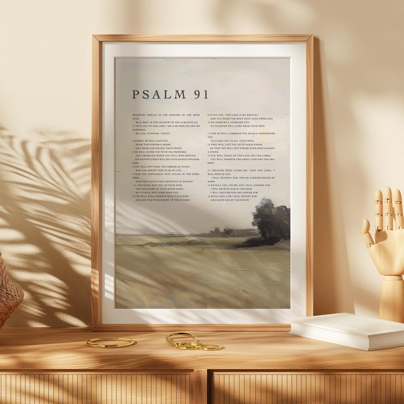 Psalm 91 Printable Wall Art, Bible Verse Wall Art, Scripture Wall Art ...