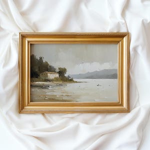 Landscape Art Print, Framed Canvas large wall art, Landscape Oil Painting, Mountain Painting, Modern Vintage Artwork, mailed art prints 83
