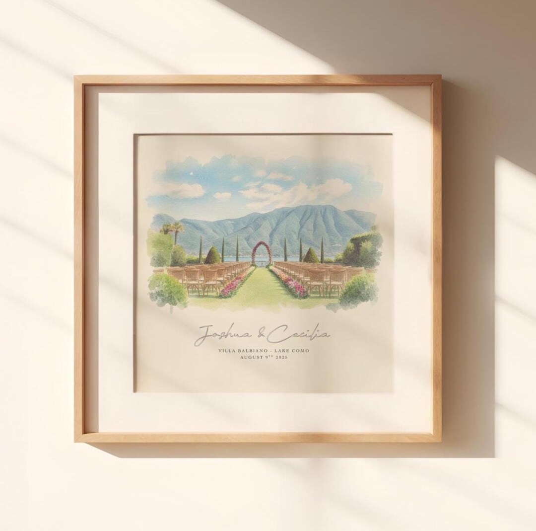 Custom Watercolor Wedding Venue Portrait: Anniversary Gift 194 - Etsy