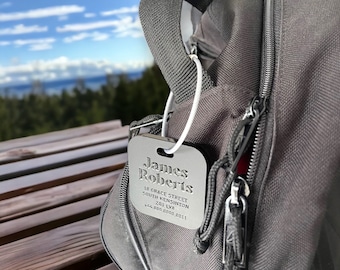 Etiqueta discreta personalizada para equipaje y mochila, regalos de boda, regalo para esposo, bolsa de viaje personalizada, regalo para novio, regalo para negocios.