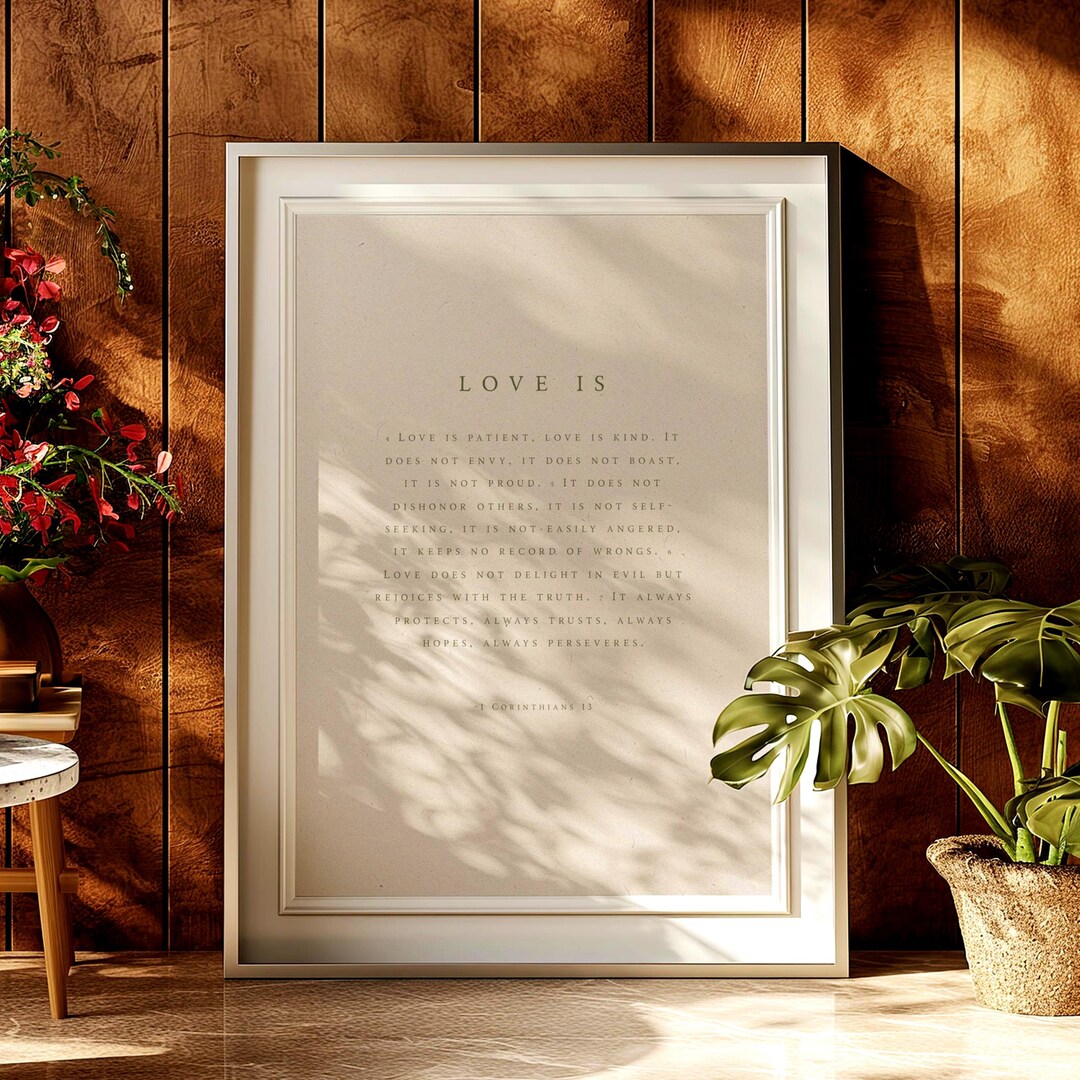 1 Corinthians 13 Printable Wall Art, Bible Verse Wall Art, Scripture ...