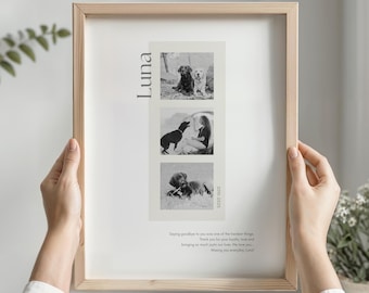 Personalized Pet Memorial Gift Dog Photo Frame Gift for Pet Lover Pet Remembrance Picture Dog Loss Gift Painting Custom Cat Portrait 289