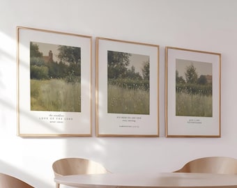 Lamentations 3:22 Bible Verse Prints, Vintage Christian Wall Art (Set of 3) (Digital Art) 174