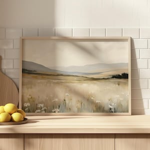 Landscape Art Print, Framed Canvas large wall art, Landscape Oil Painting, Mountain Painting, Modern Vintage Artwork, mailed art prints 76