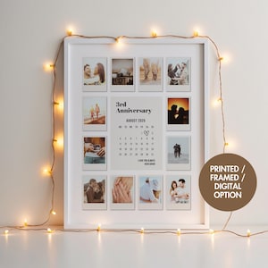 Regalo personalizzato per il primo anniversario di matrimonio per fidanzato o fidanzata, cornice per foto Polaroid, anniversario di coppia, collage di foto, personalizzato con cornice