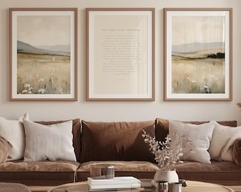 Psalm 23 Bible Verse Wall Art Print Set, Minimalist Christian Decor (Digital Art) 206