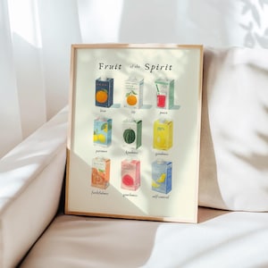 Andens frukt väggkonst, bibelvers väggkonst digital nedladdning, kristen heminredning, barnrum, bibelvers, kök, matsal 96