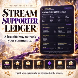 Widżet „Stream Supporter Credits” dla Twitcha | Ekran końcowy StreamElements (nakładka OBS)