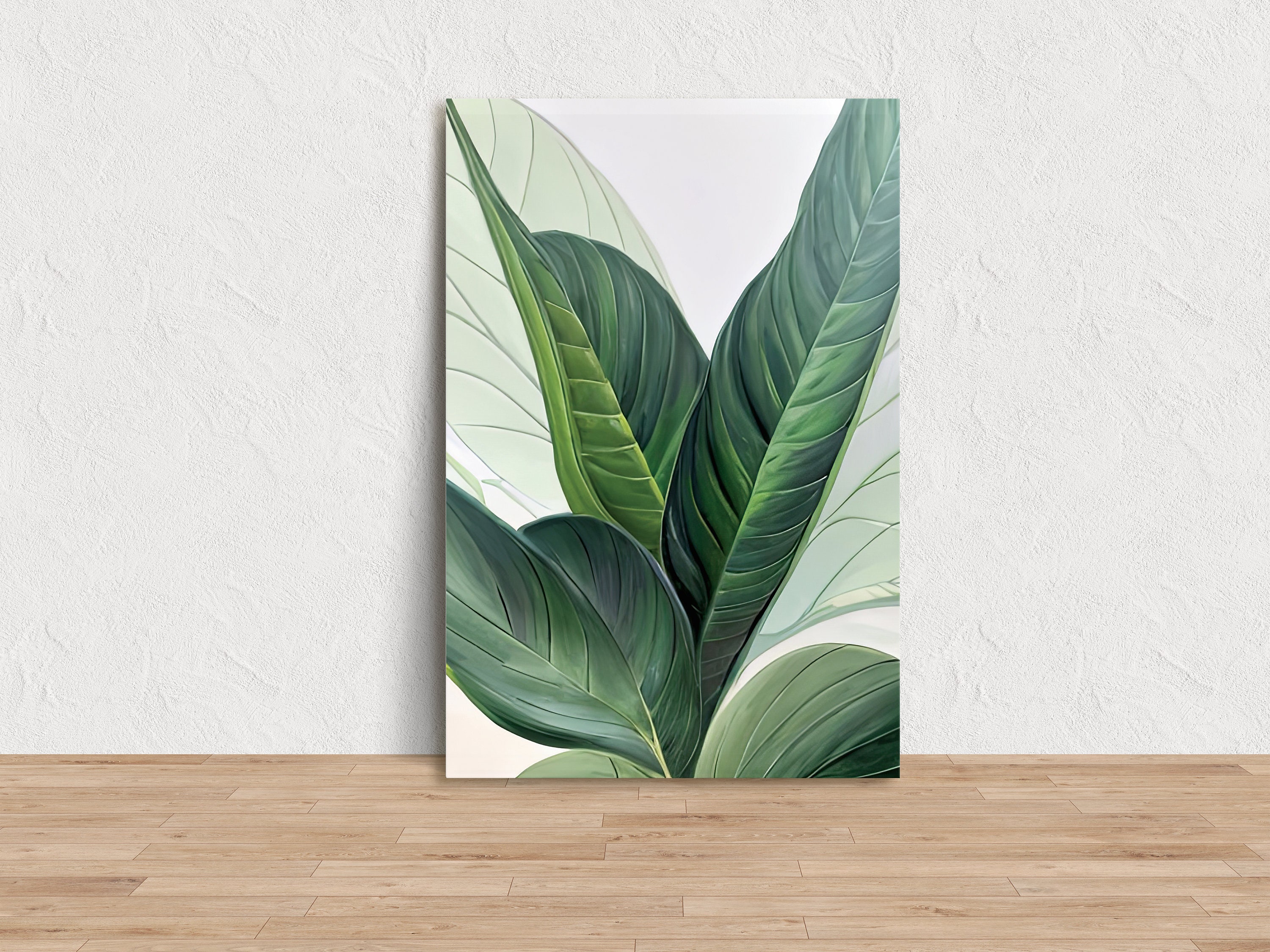 Banana LEAF pittura CANVAS Wall Art Botanical PRINT, decorazioni di foglie di banana verde, eleganti opere d'arte della giungla tropicale
