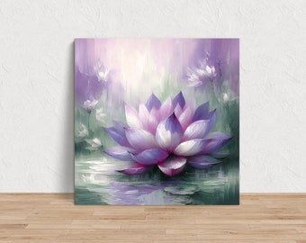 Buddista Fiore di LOTO Yoga Opera d&#39;arte Stampa su TELA, ARTE da parete Zen Seeker, Regalo di risveglio spirituale
