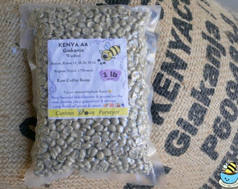 Kenya AA Coffee Beans from Giakanja, Nyeri.  Unroasted & Vacuum Packed