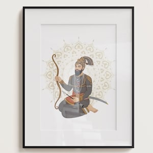 Guru Gobind Singh Ji Art: Sikh Home Decor (Digital Download)