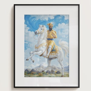 Guru Gobind Singh Ji Art: Sikh Digital Wall Art (Printable)