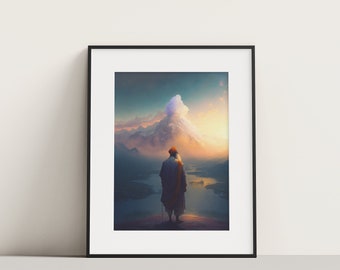 Guru Nanak Dev Ji, Spiritual Journey, Sikh wall art, Punjabi home decor, Instant digital download, Gurpurab gift