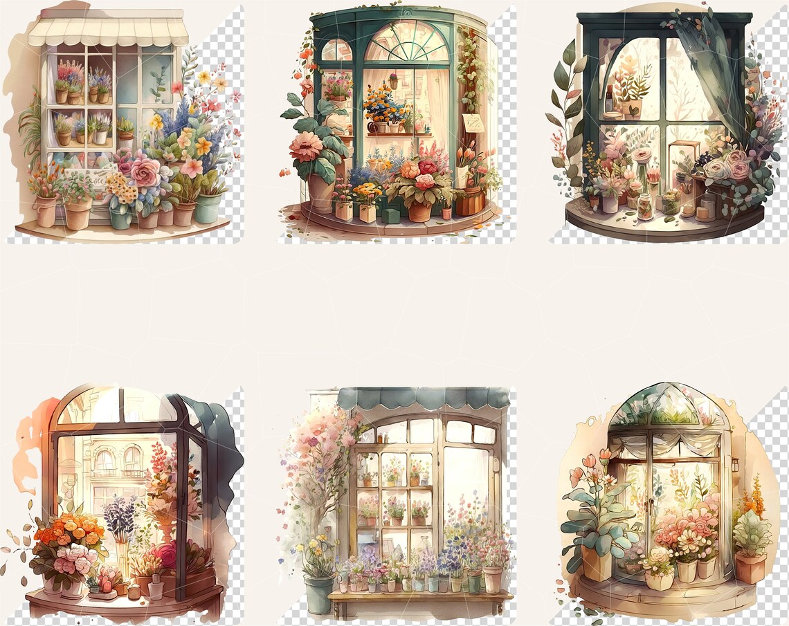 Watercolor Floral Display Clipart Bundle Flower Stand PNG - Etsy