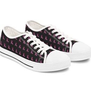 Pink Ribbon Shoes, Breast Cancer Awareness Sneakers, Survivor Gifts, Cancer warrior Pride Clothing, Breast Cancer Remembrance Women Shoes