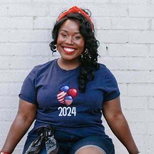 4th of July 2024 Shirt Patriotic Balloon Tee Fourth of July Celebration 2024