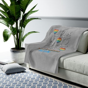 Gay Pride Love Wins Blanket, Tic Tac Game Themed Blanket, Pride Month Blankies, Celebrate Love if Love with this Cozy Blanket