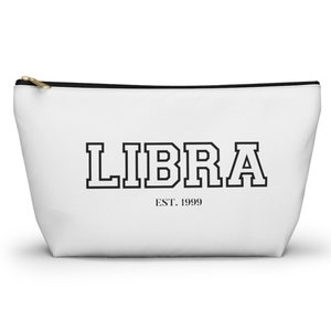 Custom Makeup Bag Libra Year of the Rabbit Roommate Gift, Personalized Cosmetic Bag for Libra Zodiac Sign Birthday Gift, Custom Toiletry Bag