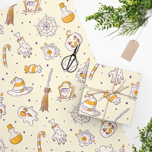 Halloween Wrapping Paper for Halloween Birthday Gift Wrap for Halloween Decor, Wrapping Paper Cute Halloween