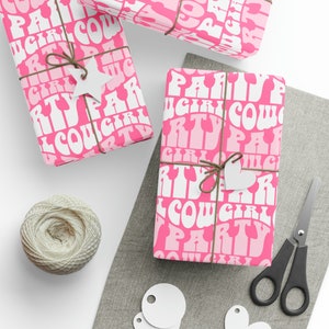 Pink Cowgirl Party Wrapping Paper - Western Themed Gift Wrap