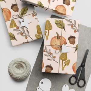 Pumpkin Wrapping Paper Gift For Fall Wrapping Paper for Birthday Gift Vintage Gift Wrap Paper
