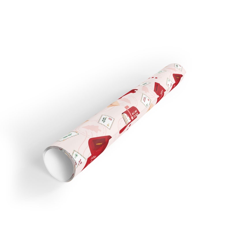 Pink Santa Wrapping Paper, Pink Christmas Gift Wrap image 4