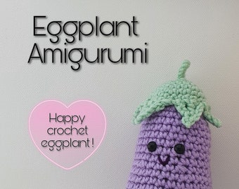 Eggplant Plushy | Crochet | Aubergine | Toy