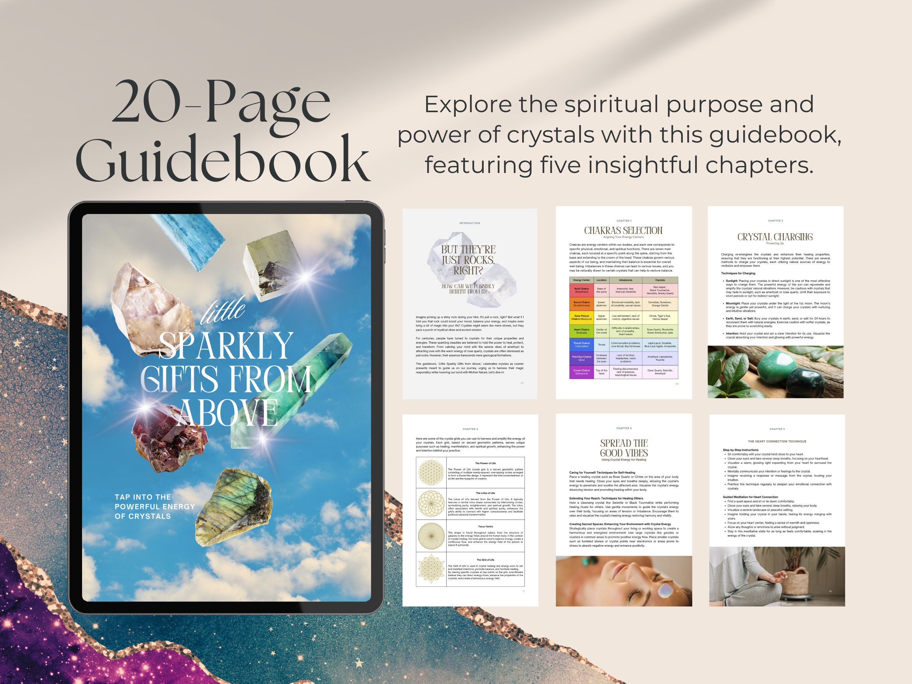 Crystal Guide Kit, Printable Affirmation Cards, Crystal Meaning Cards ...