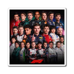 Formula 1 Drivers Magnet - Racing Enthusiast Gift, Car Enthusiast Decor, Motorsport Fan Fridge Magnet, Sports Racing Theme, Race Car Gift