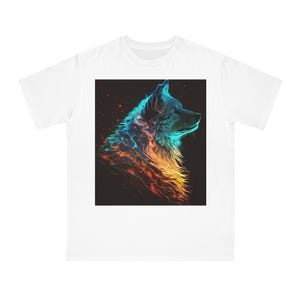 T-shirt graphique loup, chemise amoureux de la nature, haut à imprimé animal, T-shirt animalier, vêtements d&#39;aventure en plein air, motif loup majestueux