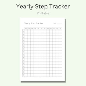 Jaarlijkse staptracker afdrukbare sjabloon, stappenlogboek, 365 dagen stappenteller, wandeldagboek, dagelijkse stappengrafiek, gezondheidsdagboek, fitnesstracker