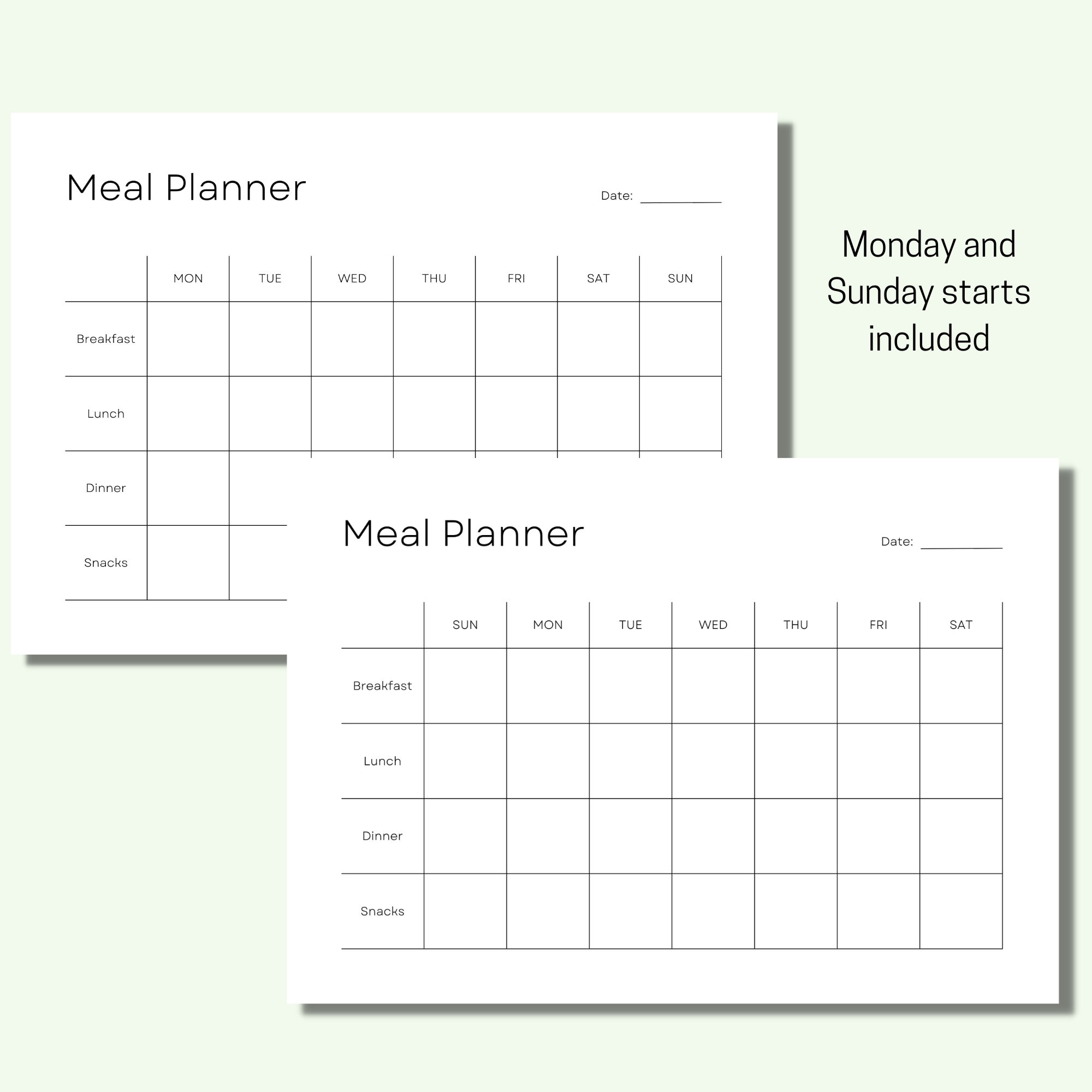 Printable Weekly Meal Planner, Instant Download PDF Meal Planner ...