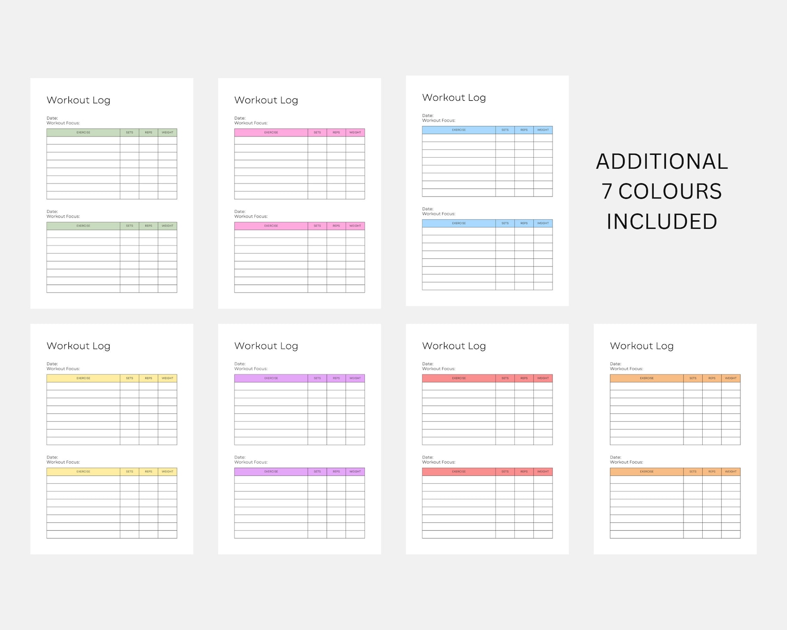 Exercise Log For Compulsive Exercise .pdf Workout Log Printable, Editable PDF, Fitness Planner, Exercise Template ...