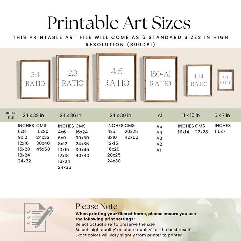 The image is a printable art file that will come as 8 standard sizes in high resolution (300DPI).