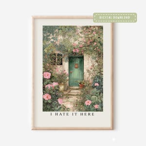 Secret Garden, I Hate It Here Digital Wall Art Print, ttpd Girly Decor, Botanical art, Swifty Music Lovers (Digital Download)