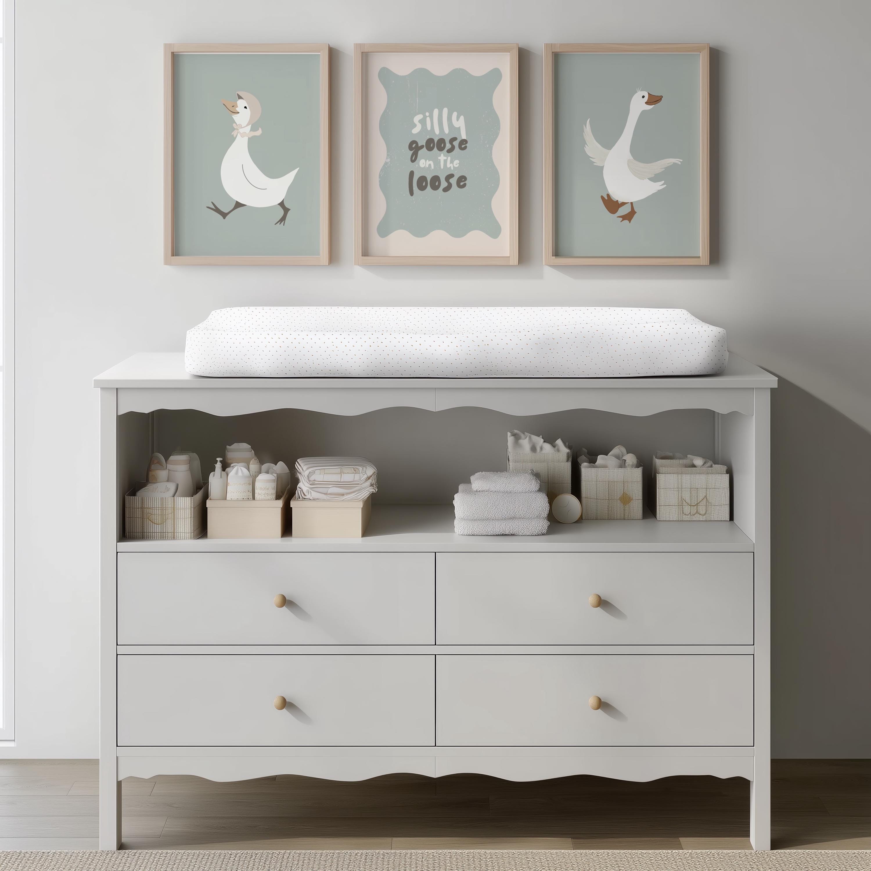 Silly Goose Wall Prints, Soft Sage, Nursery and Kids Room Wall Art ...