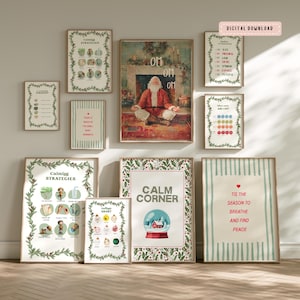 Christmas Calming Corner Print Bundle, Anxiety Relief, Mindfullness Posters, Festive Theme Calm Down Decor (Digital Download)
