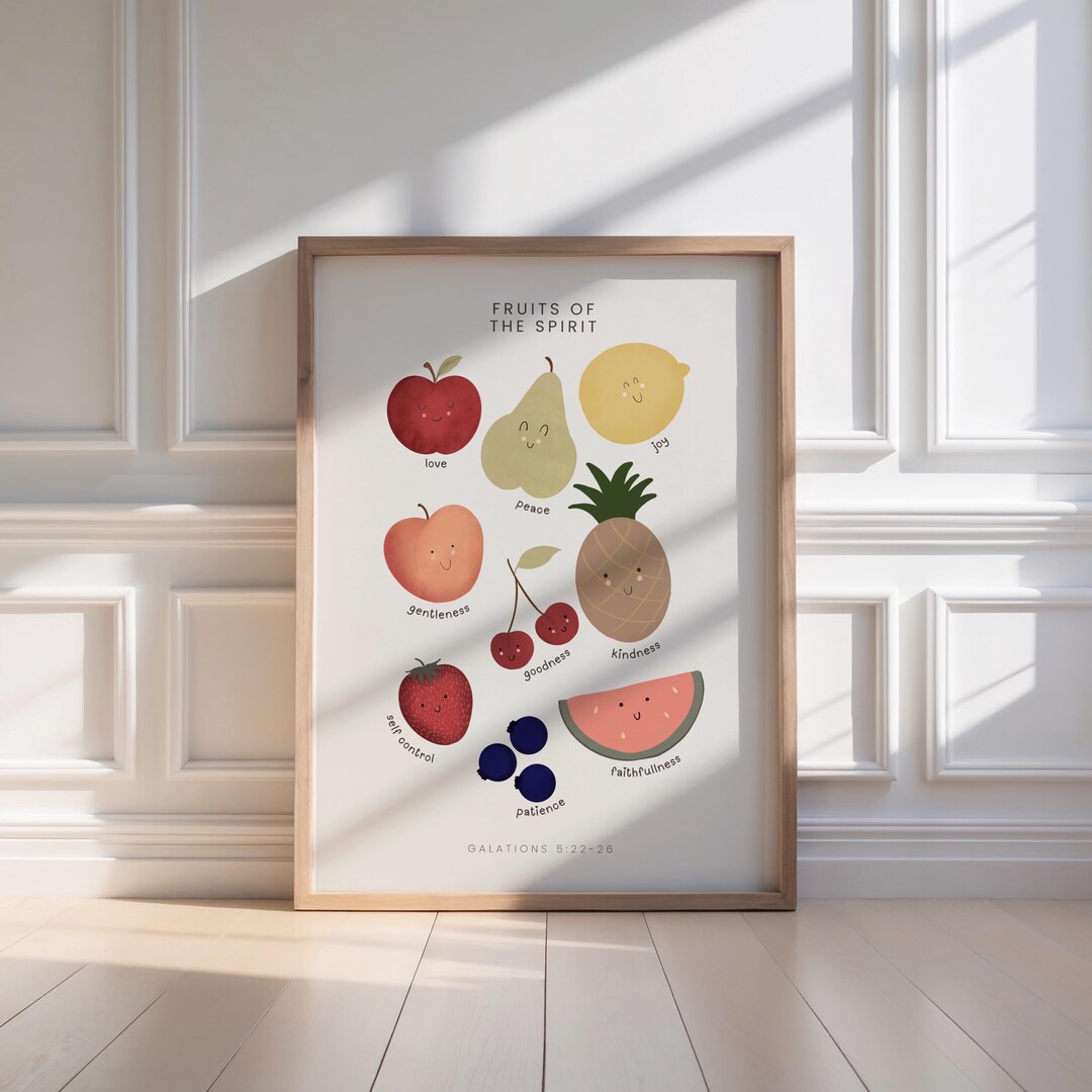 Fruits of the Spirit Kids Wall Print, Christian Scripture Nursery ...