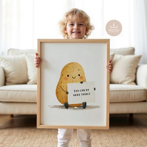 Positive Potato Printable, Emotional Support Classroom Playroom Homeschool Prints, Inspirational Quotes, Cute Funny Affirmations,