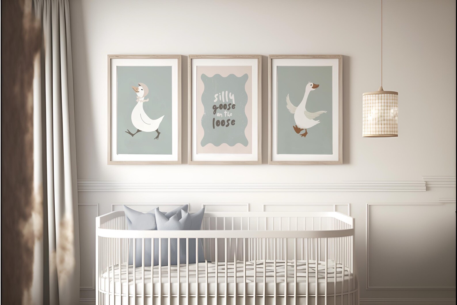 Silly Goose Wall Prints, Soft Sage, Nursery and Kids Room Wall Art ...