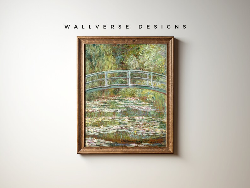 Printable Claude Monet Bridge Over a Pond of Water Lilies Impressionism