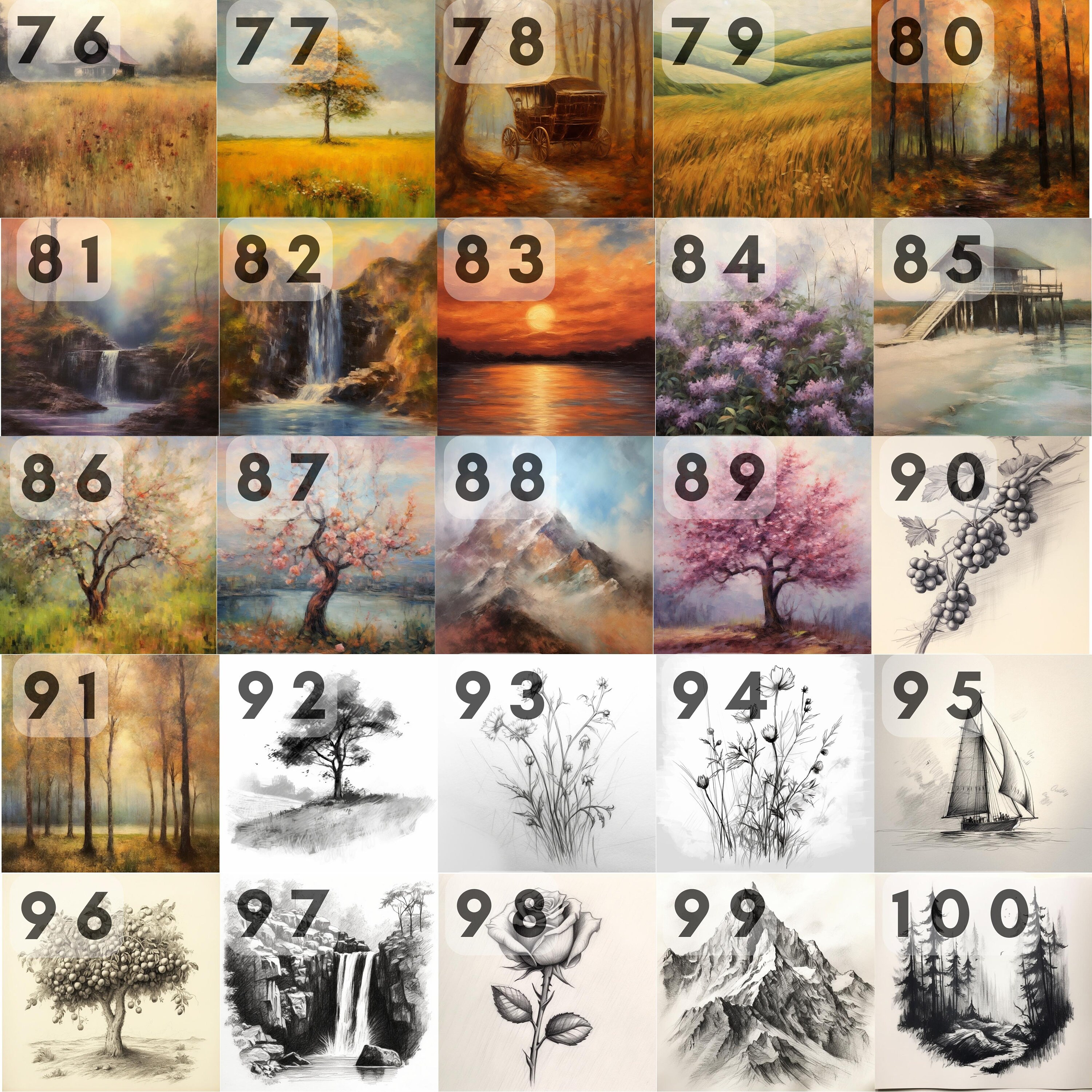 Vintage Gallery Set of 100 Printable Art Bundle Digital Etsy