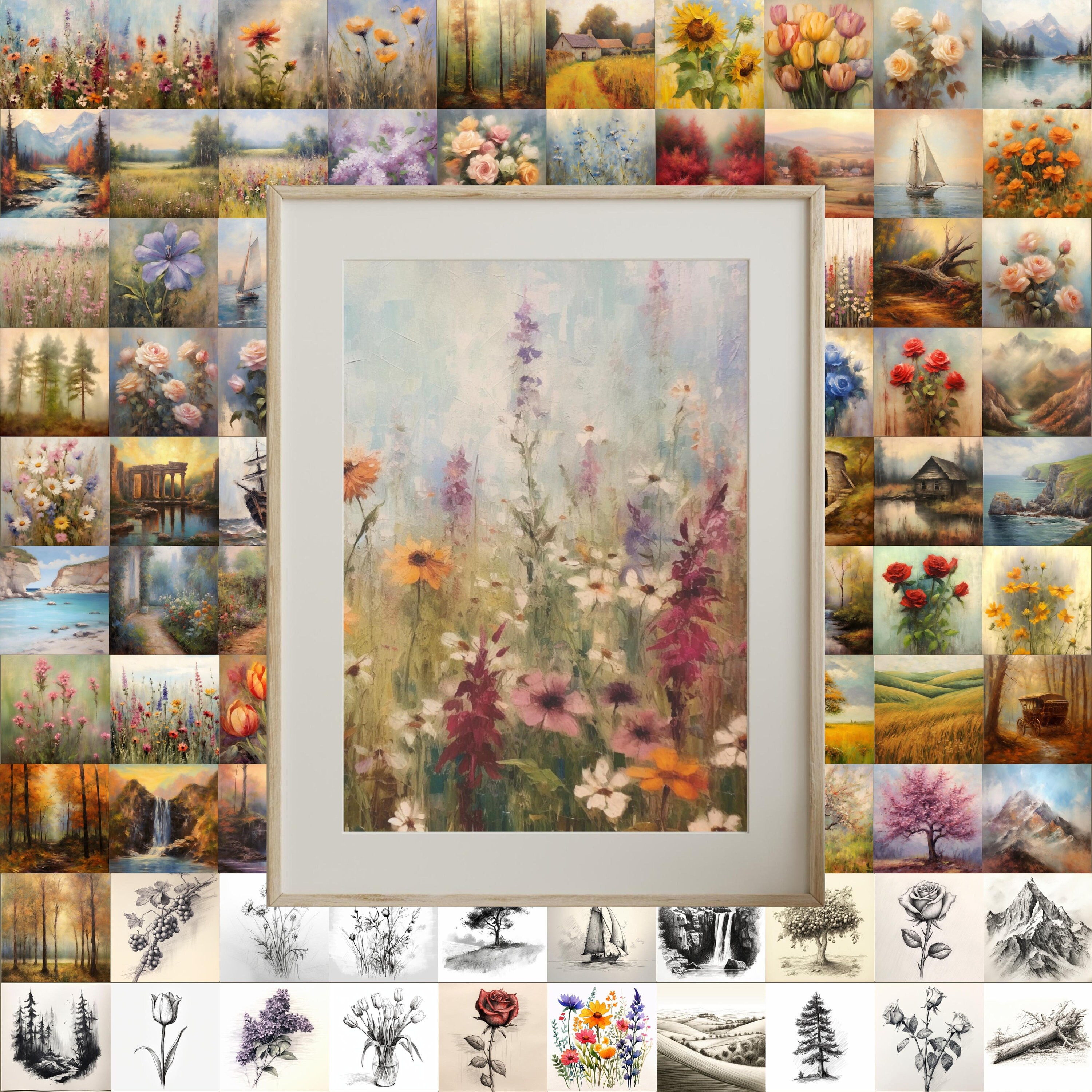 Vintage Gallery Set of 100 Printable Art Bundle Digital Etsy