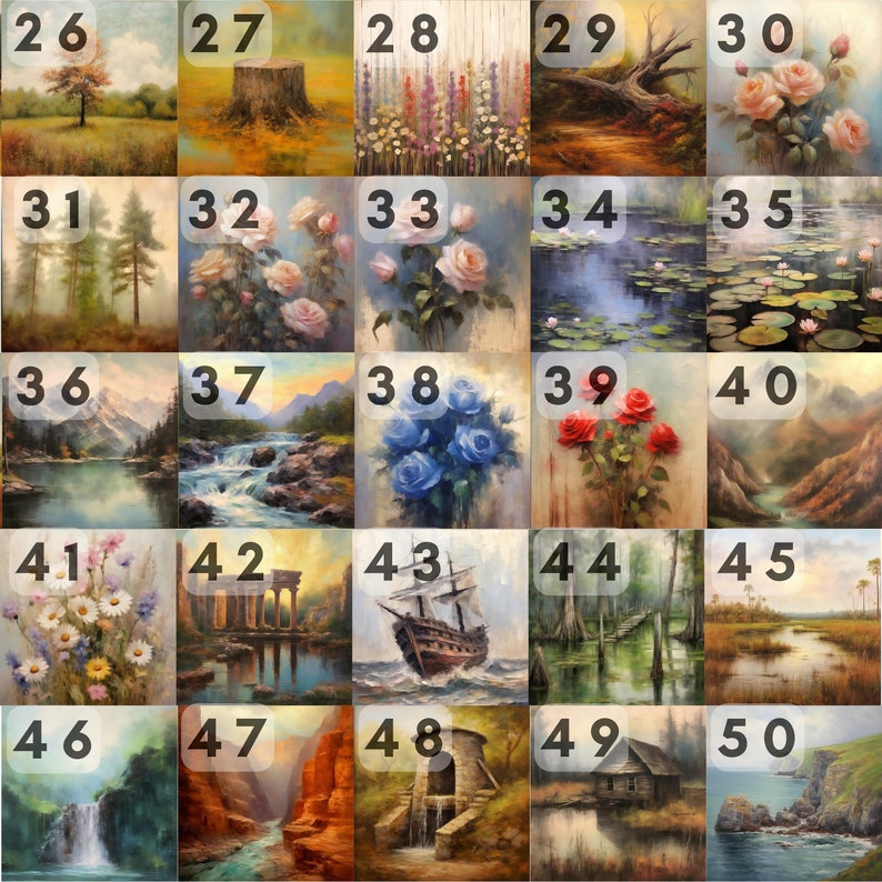 Vintage Gallery Set of 100 Printable Art Bundle Digital Etsy