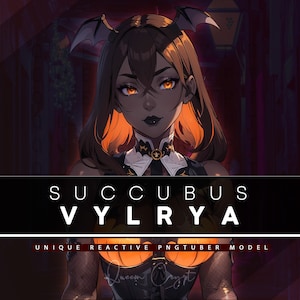 Succubus Vylrya PNGTUBER | Ready To Use | 3 Expressions | 12 Reactive PNG Files for Discord, Streaming, Content Creation, Etc!
