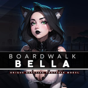 Boardwalk Bella PNGTUBER | Ready To Use | 3 Expressions | 12 Reactive PNG Files for Discord, Streaming, Content Creation, Etc!